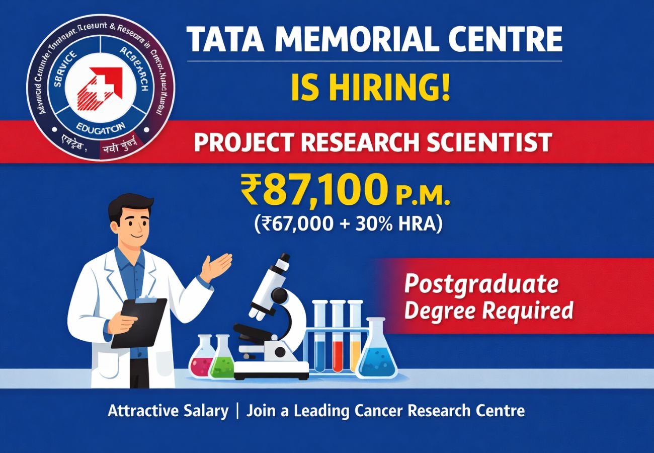 Tata Memorial Centre Hiring For Project Research Scientist