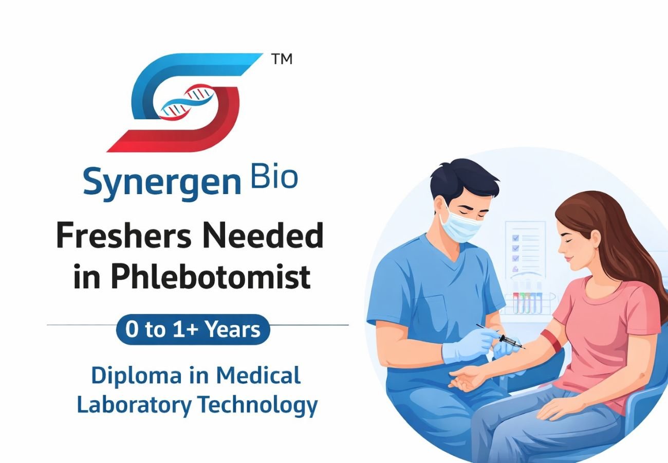 Freshers Needed In Phlebotomist At Synergen Bio