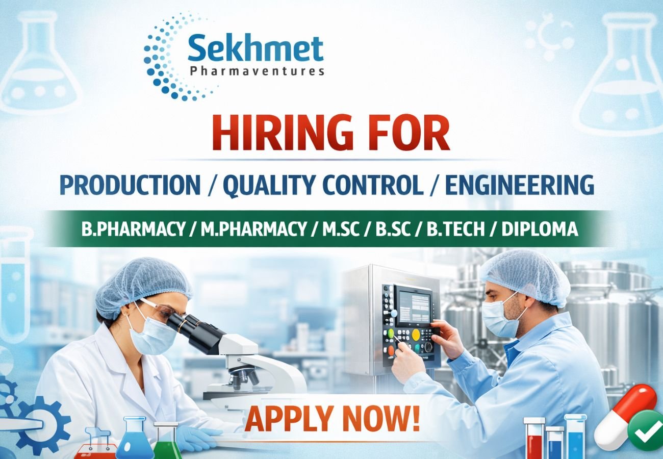 Sekhmet Pharmaventures Hiring For Production / Quality Control / Engineering