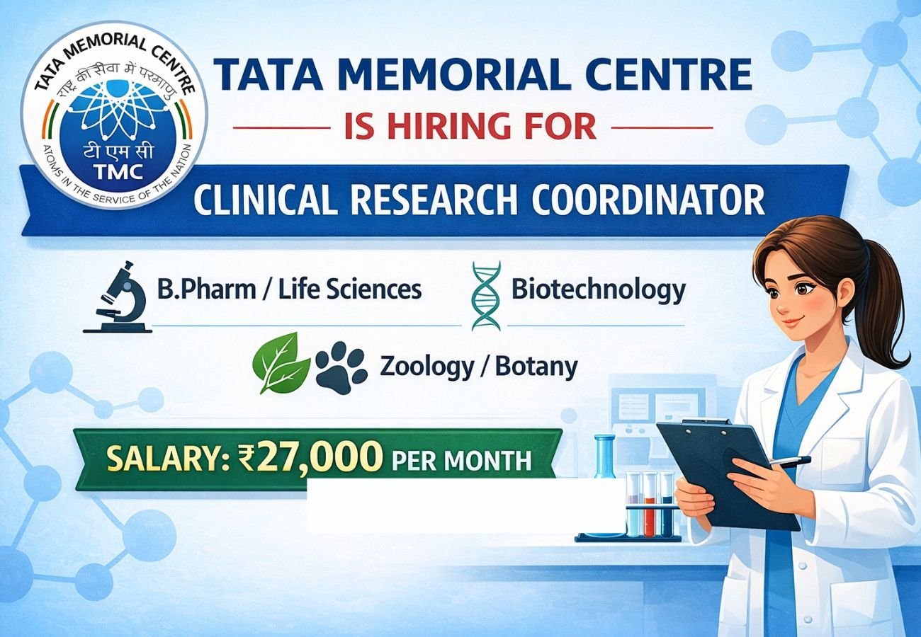 Tata Memorial Centre Hiring For Clinical Research Coordinator