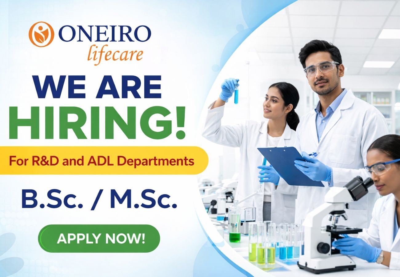 Oneiro Lifecare Hiring For R&D and ADL departments