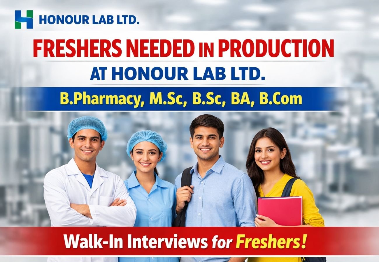 Freshers Needed In Production At Honour Lab Ltd