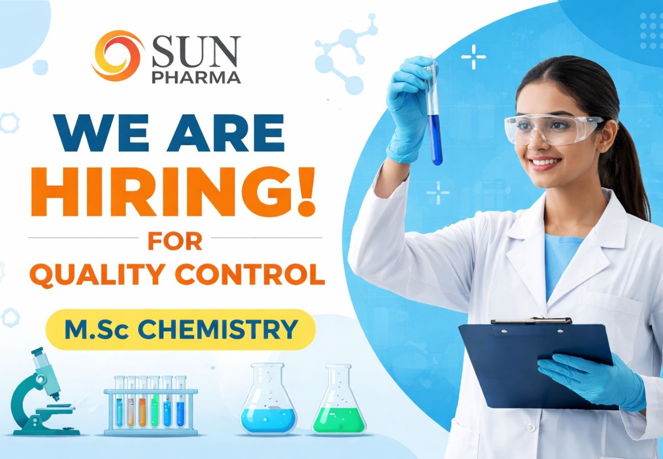 Sun Pharma Hiring For Quality Control