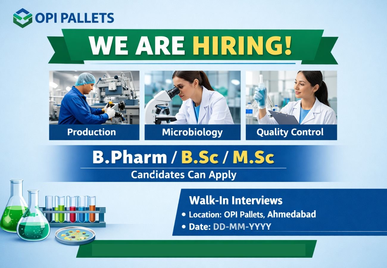 OPI Pallets Hiring For Production, Microbiology, and Quality Control