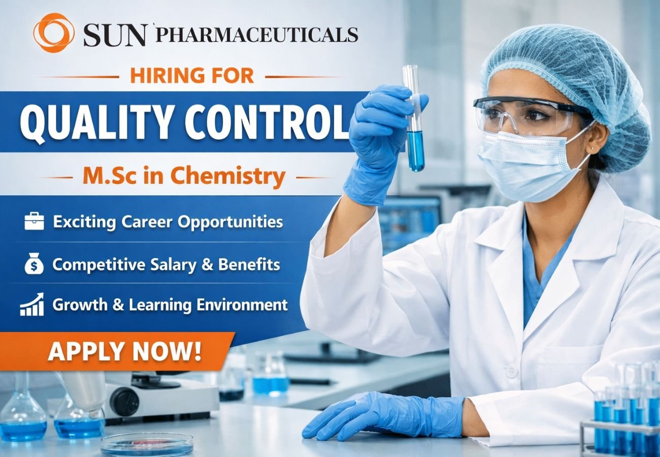 Sun Pharmaceuticals Hiring For Quality Control