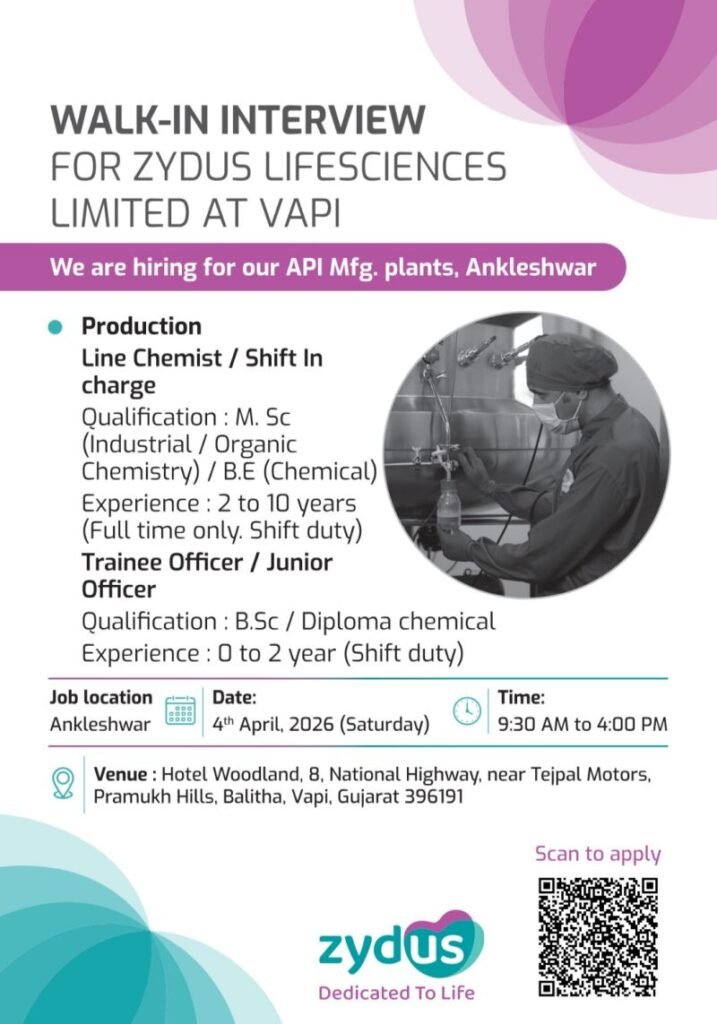 Freshers Needed In Production At Zydus Lifesciences Freshers Needed In Production At Zydus Lifesciences