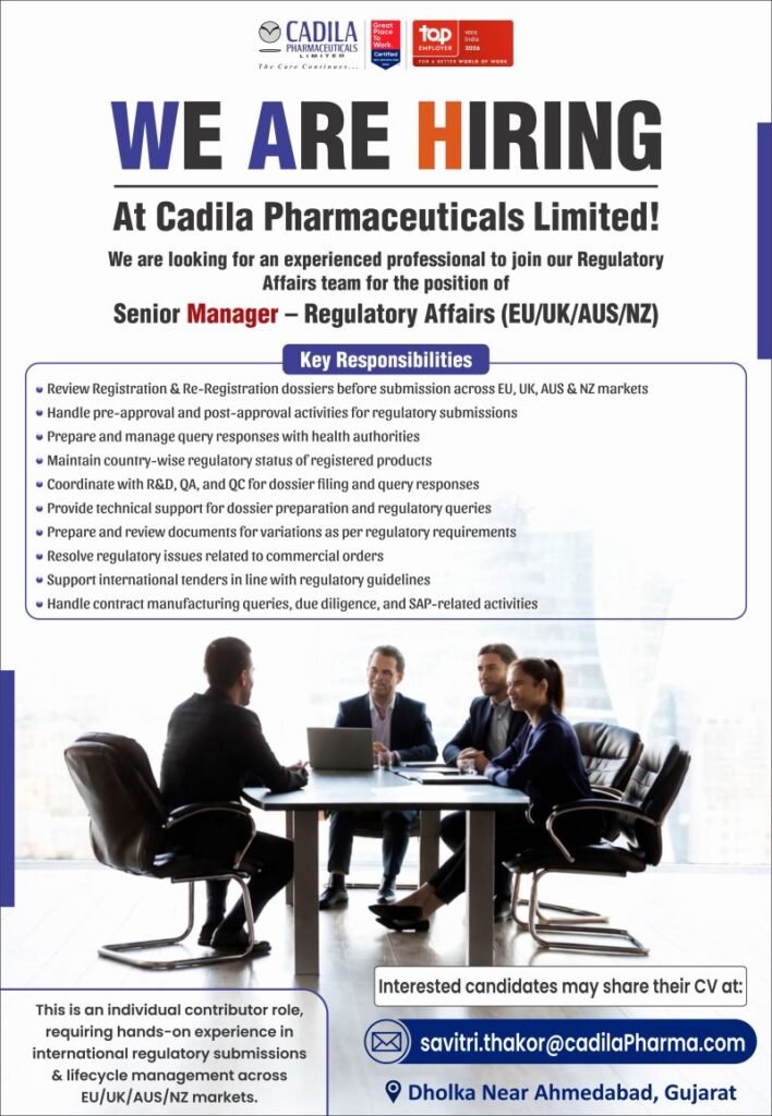 Cadila Pharmaceuticals Hiring For Regulatory Affairs Cadila Pharmaceuticals Hiring For Regulatory Affairs