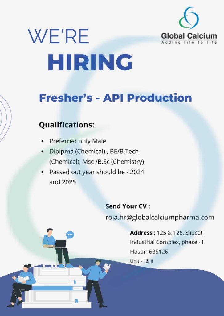 Freshers Needed In Production At Global Calcium Pvt. Ltd