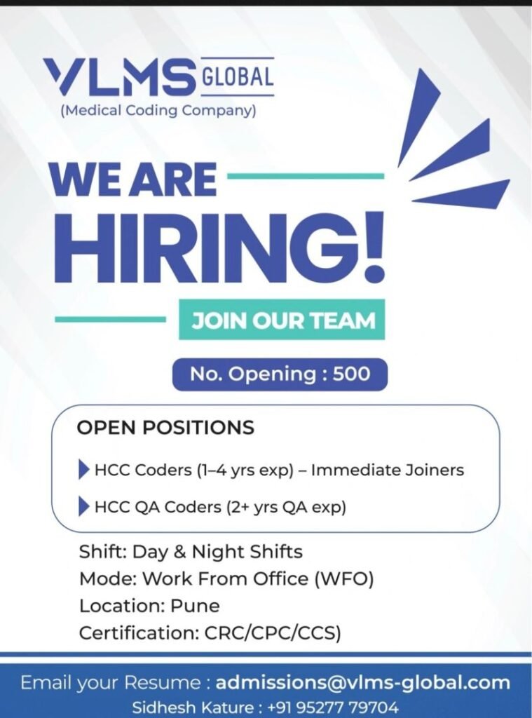 VLMS Global Hiring For Medical coding