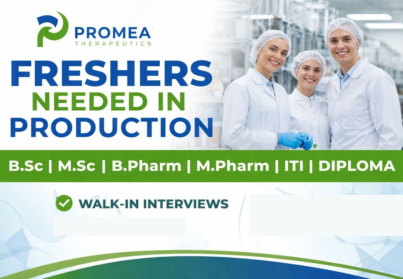 Freshers Needed In Production At Promea Therapeutics Pvt