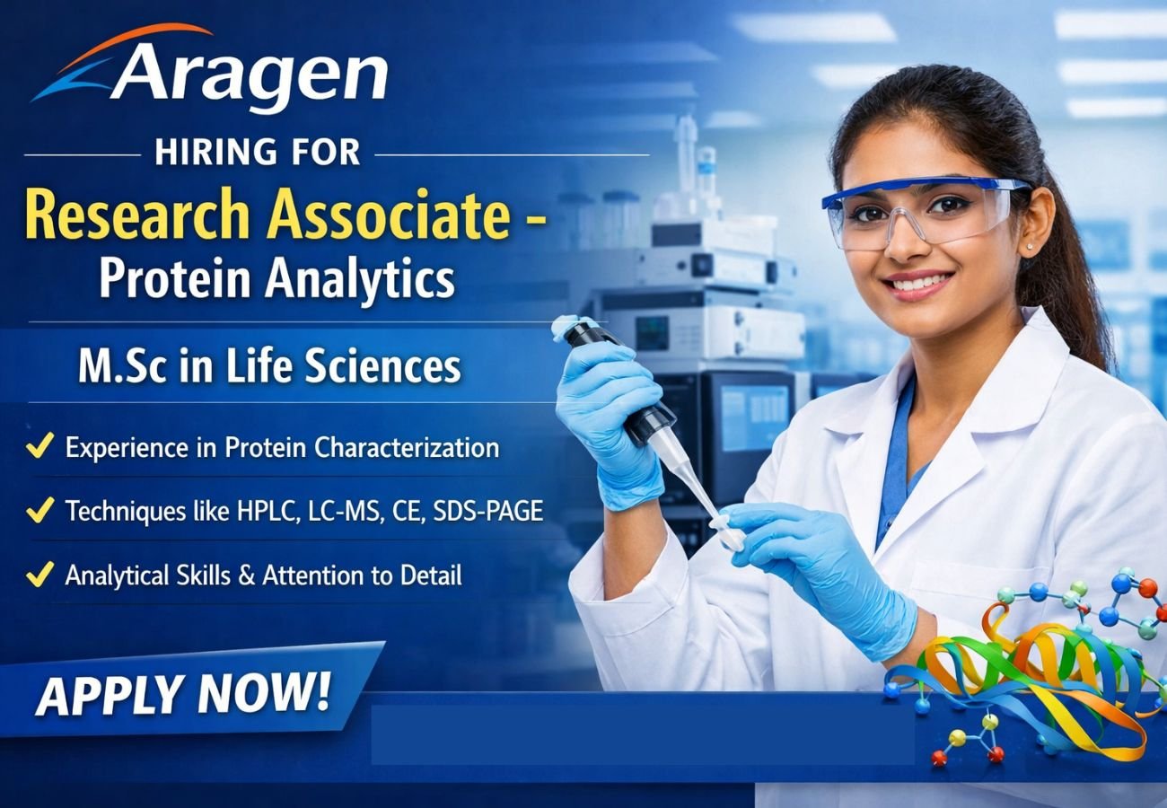 Aragen Hiring For Research Associate – Protein Analytics