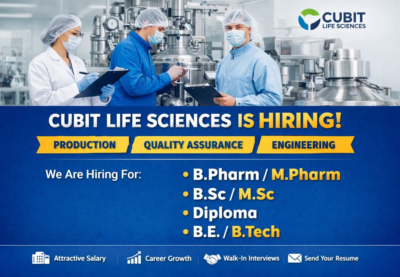 Cubit Life Sciences Hiring For Production / Quality Assurance / Engineering