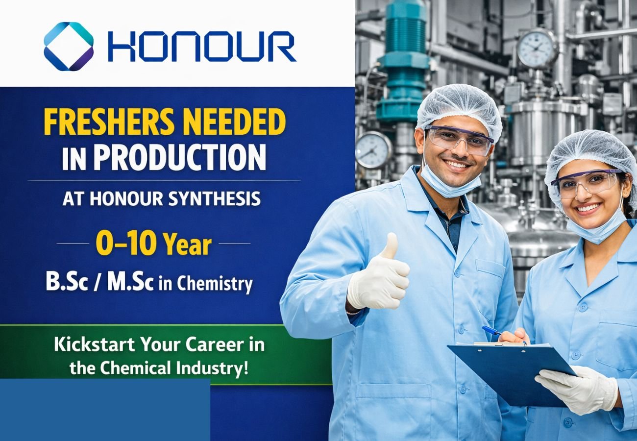 Freshers Needed In Production At Honour Synthesis