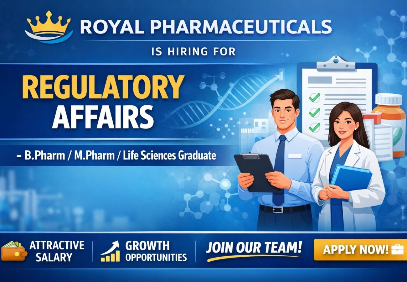 Royal Pharmaceuticals Hiring For Regulatory Affairs