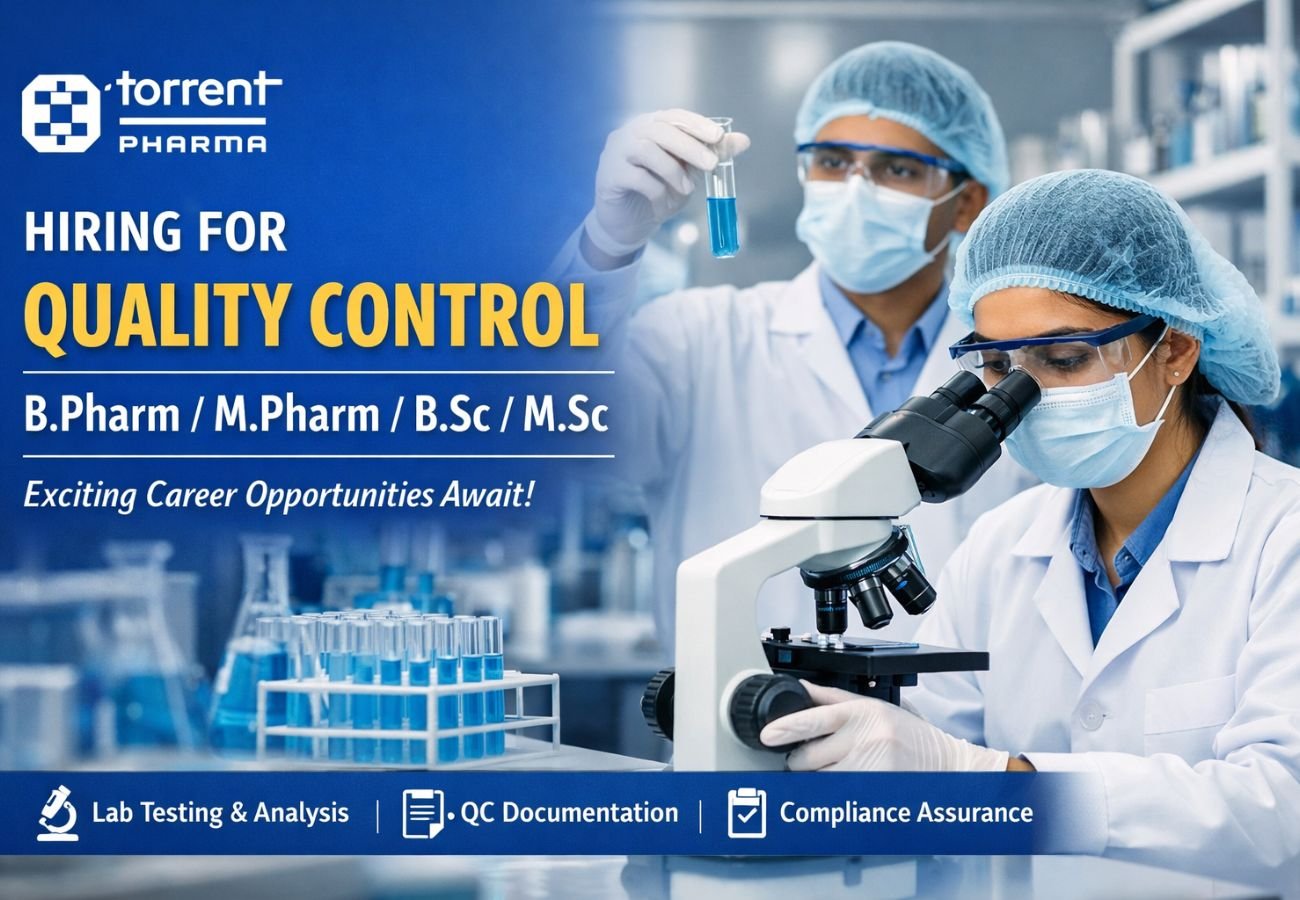 Torrent Pharma Hiring For Quality Control