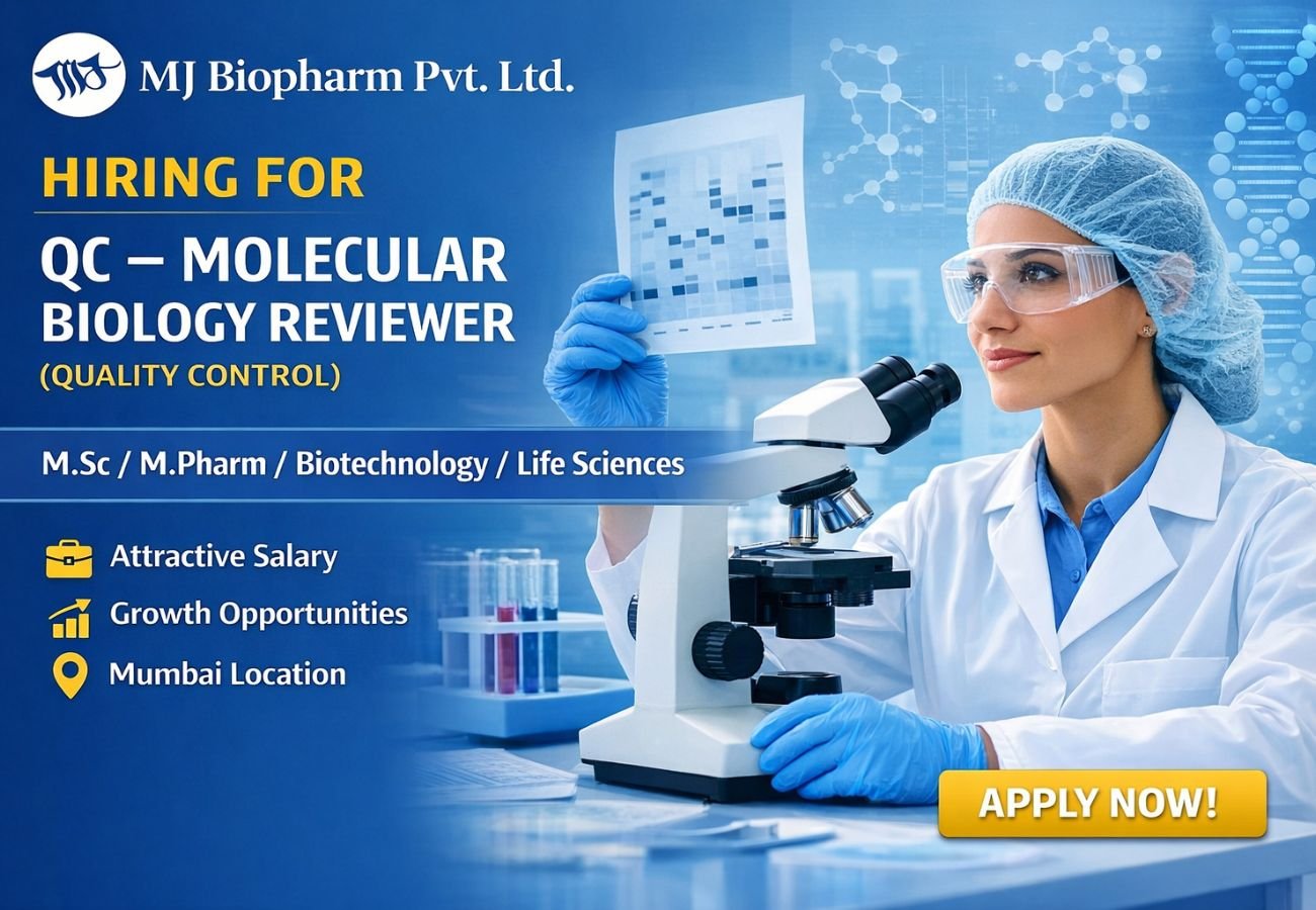 MJ Biopharm Hiring For QC – Molecular Biology Reviewer