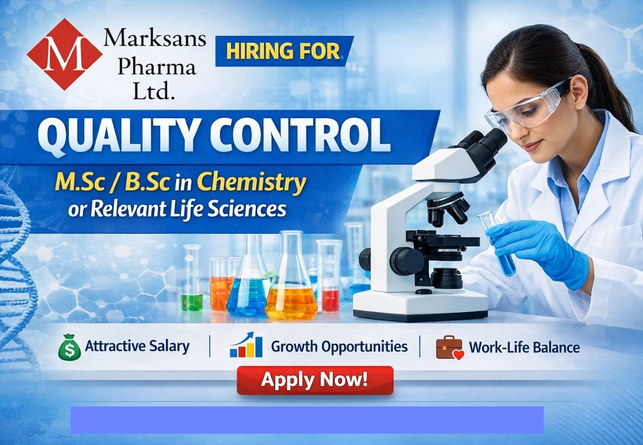 Marksans Pharma Hiring For Quality Control