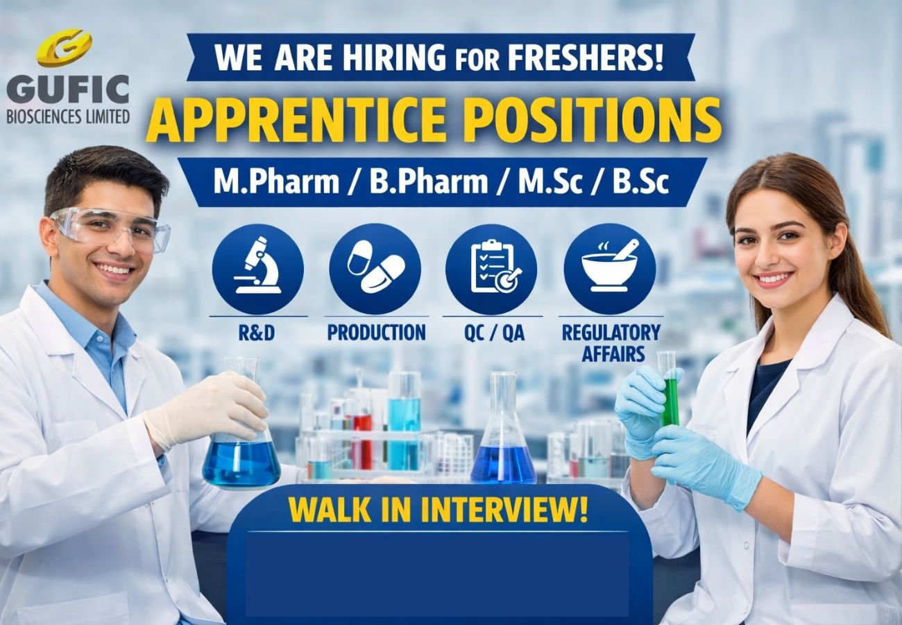 Gufic Biosciences Hiring For Freshers Apprentice