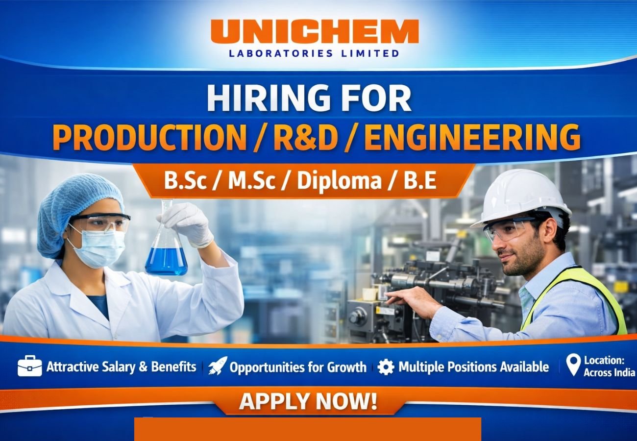 Unichem Laboratories Hiring For Production / R&D / Engineering
