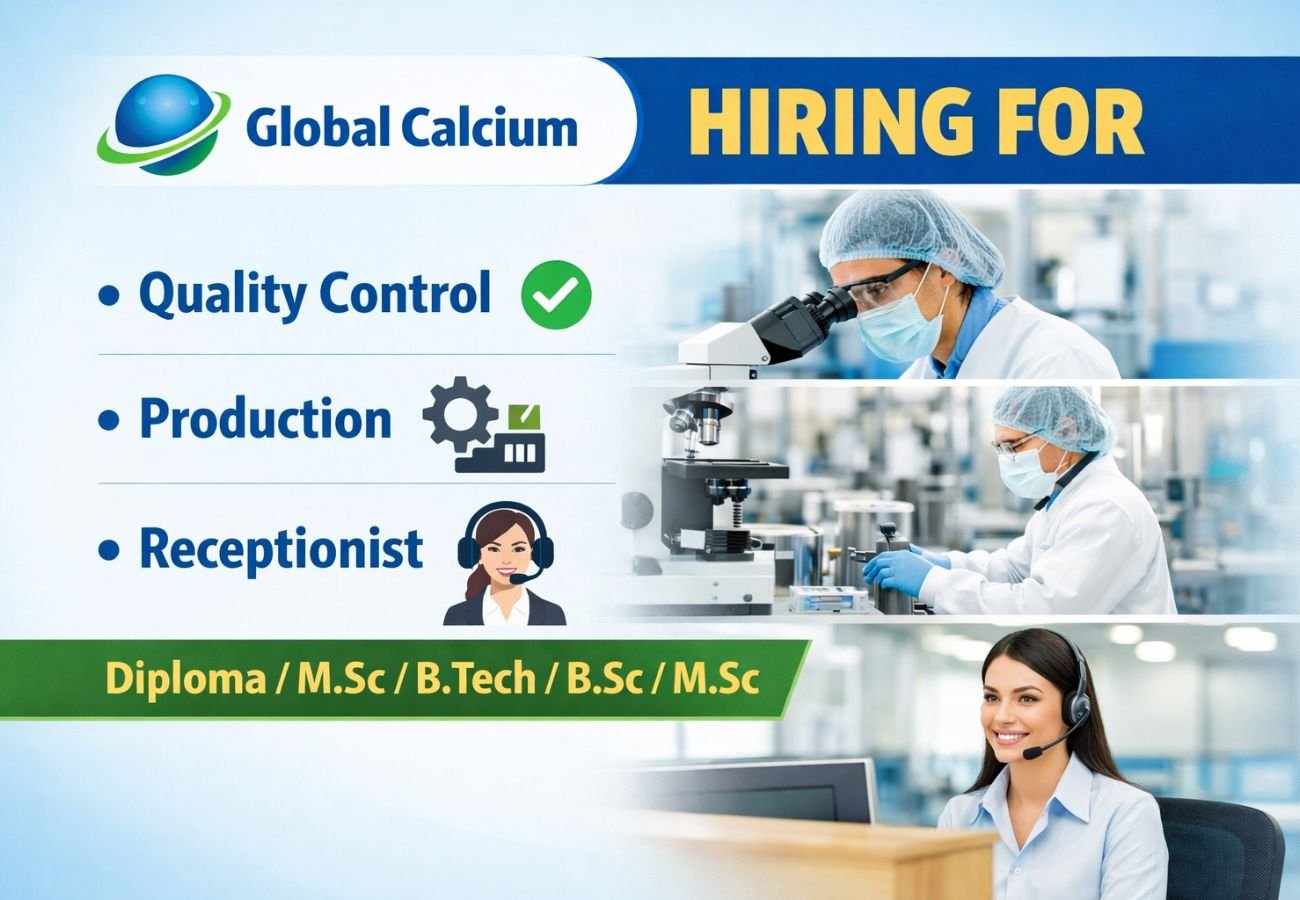 Global Calcium Hiring For Quality Control / Production / Receptionist