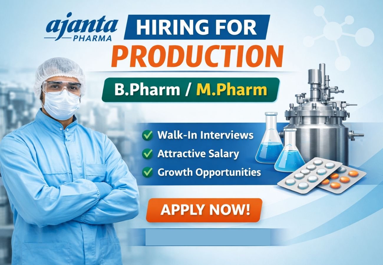 Ajanta Pharma Hiring For Production