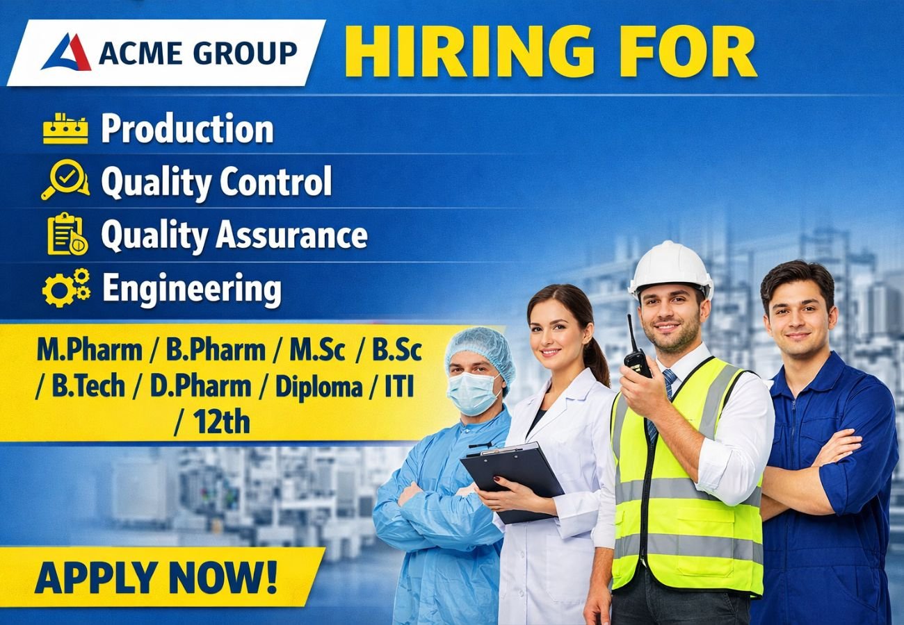 ACME Group Hiring For Production, Quality Control, Quality Assurance, and Engineering
