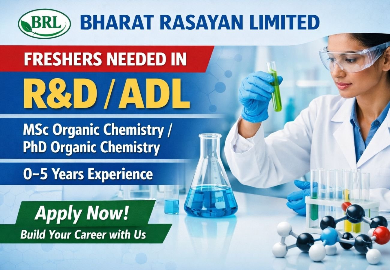 Freshers Needed In R&D / ADL At Bharat Rasayan Limited