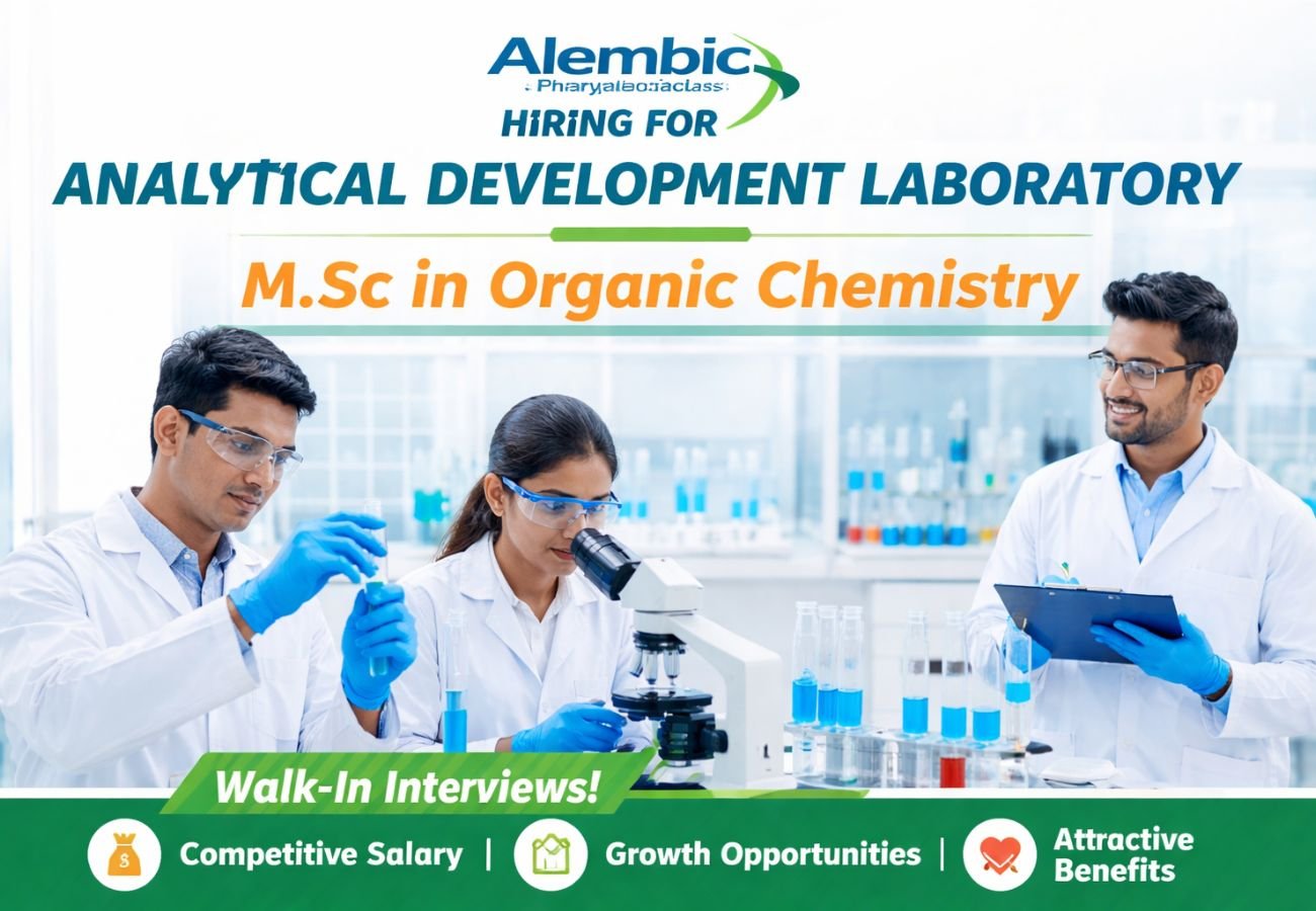 Alembic Pharmaceuticals Hiring For Analytical Development Laboratory