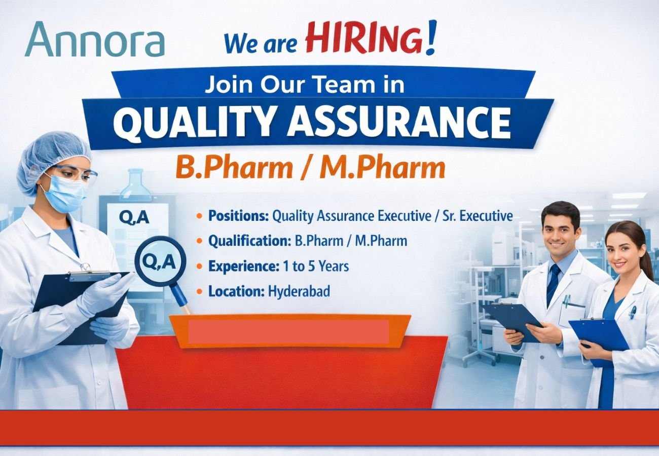 Annora Pharma Hiring For Quality Assurance
