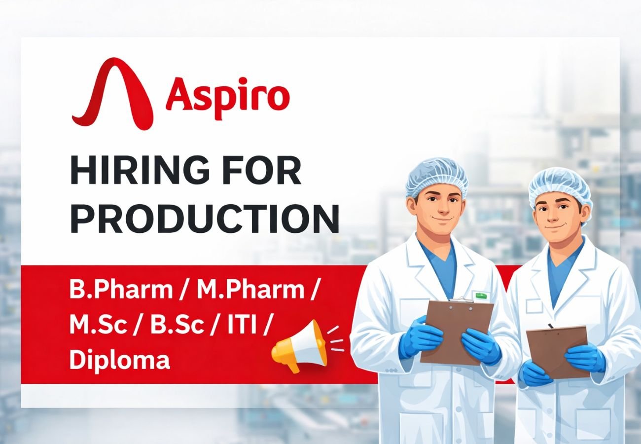 Aspiro Pharma Hiring For Production