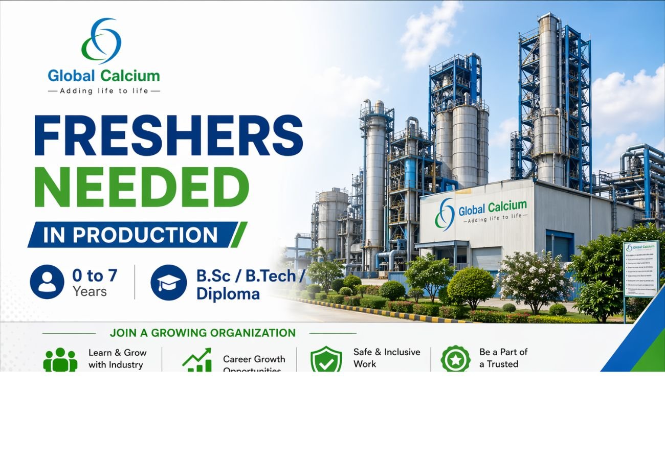 Freshers Needed In Production At Global Calcium
