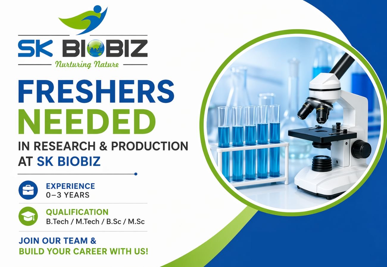 Freshers Needed In Research & Production At SK Biobiz