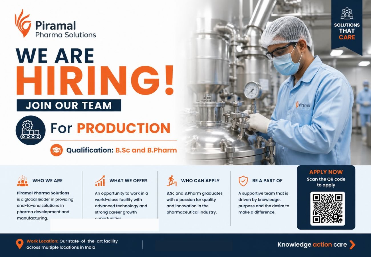 Piramal Pharma Hiring For Production