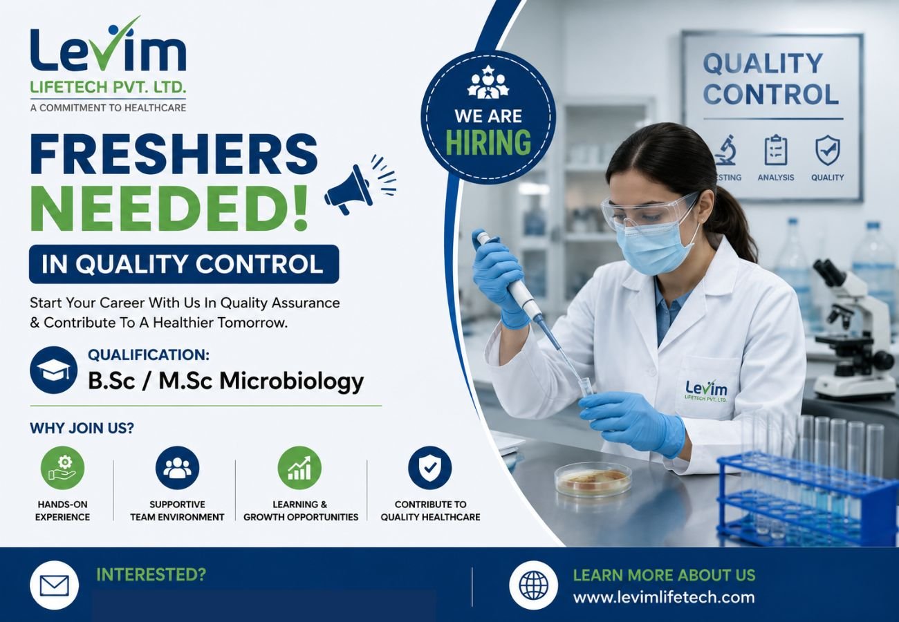 Freshers Needed In Quality Control At Levim Lifetech Pvt. Ltd