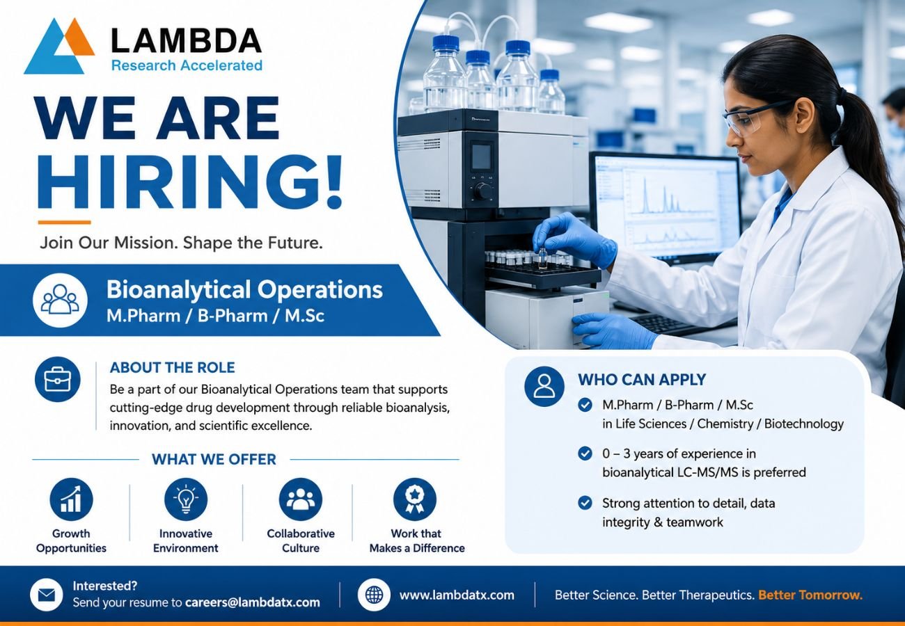 Lambda Therapeutic Hiring For Bioanalytical Operations