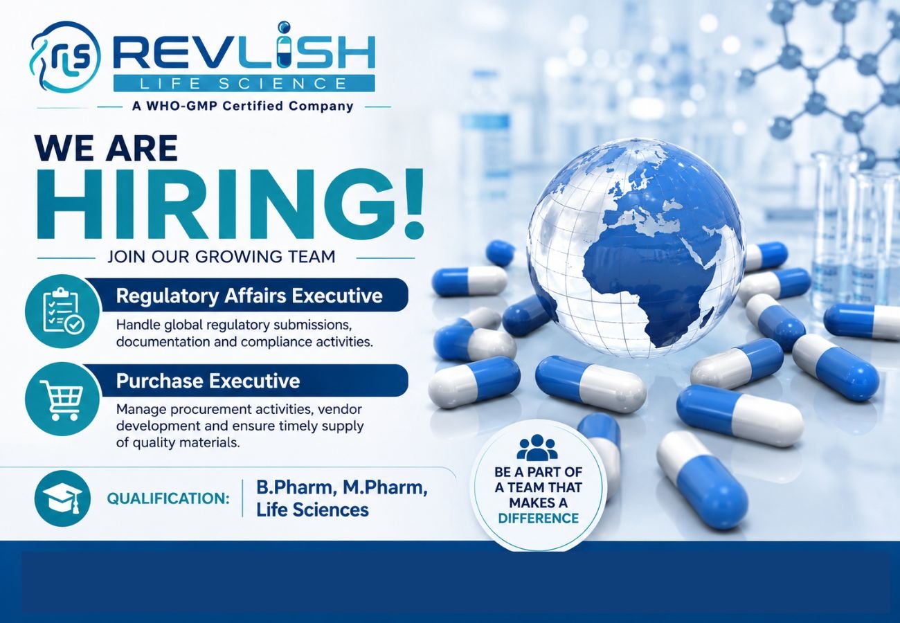 Revlish Life Science Hiring For Regulatory Affairs / Purchase Executive