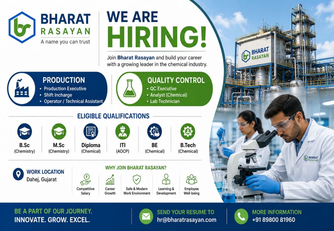 Bharat Rasayan Hiring For Production & Quality Control