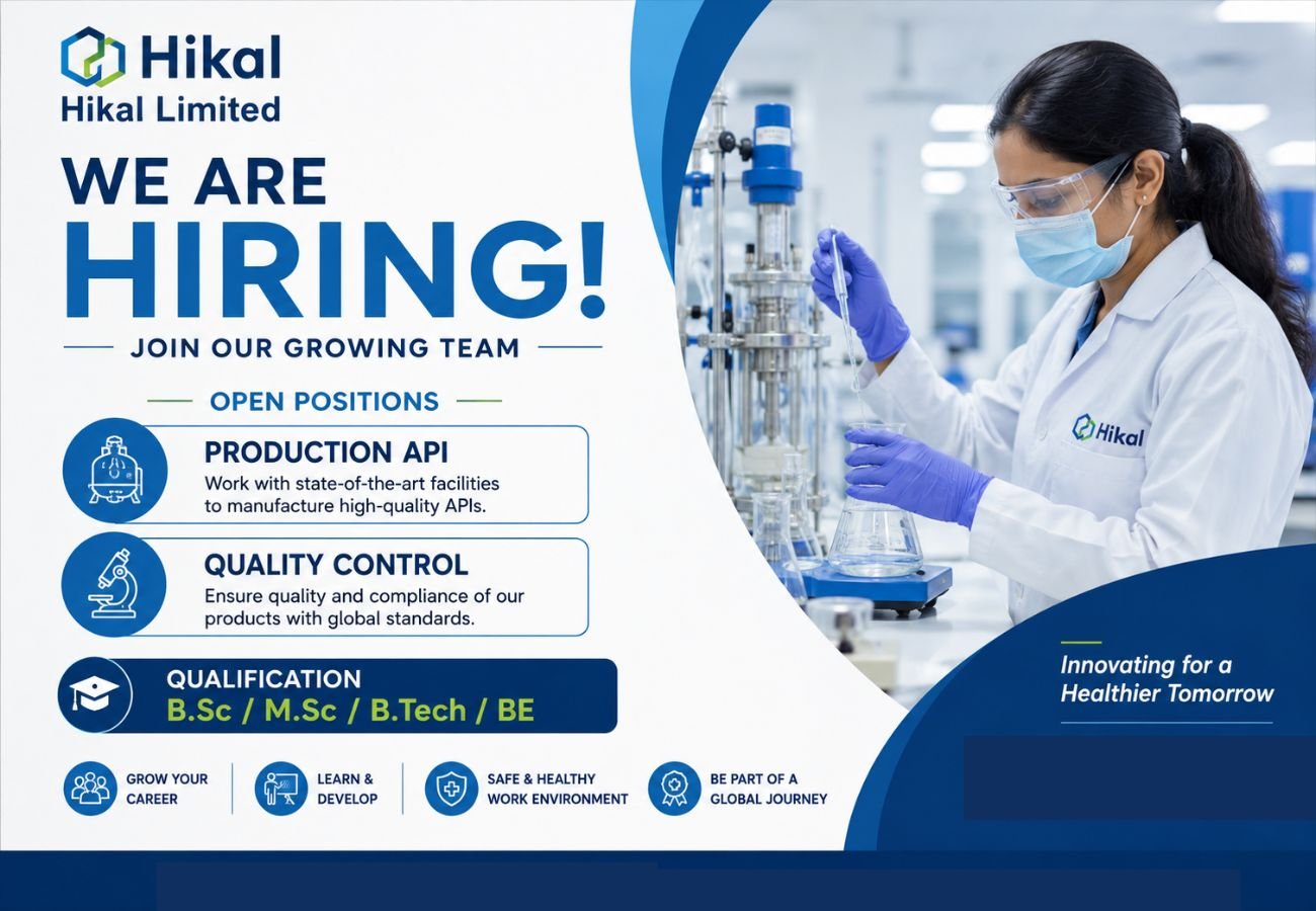 Hikal Limited Hiring For Production API, Quality Control