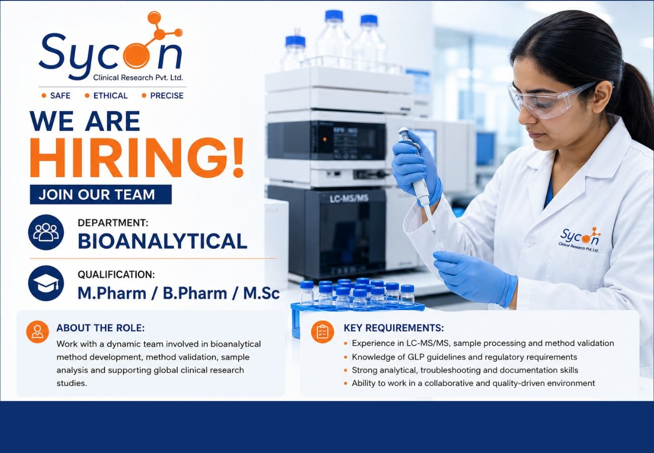 Sycon Clinical Research Hiring For Bioanalytical Department