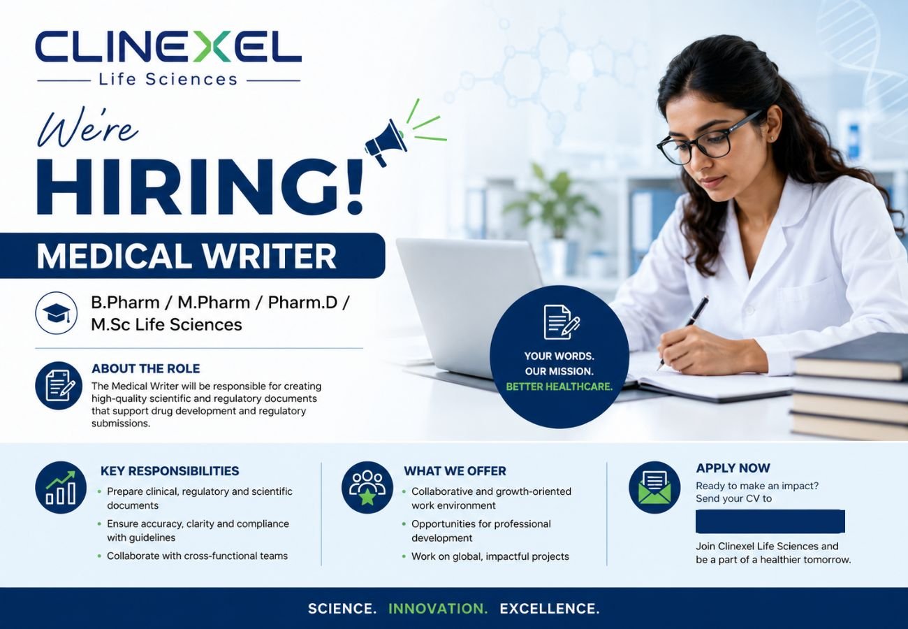 CLINEXEL Life Sciences Hiring For Medical Writer