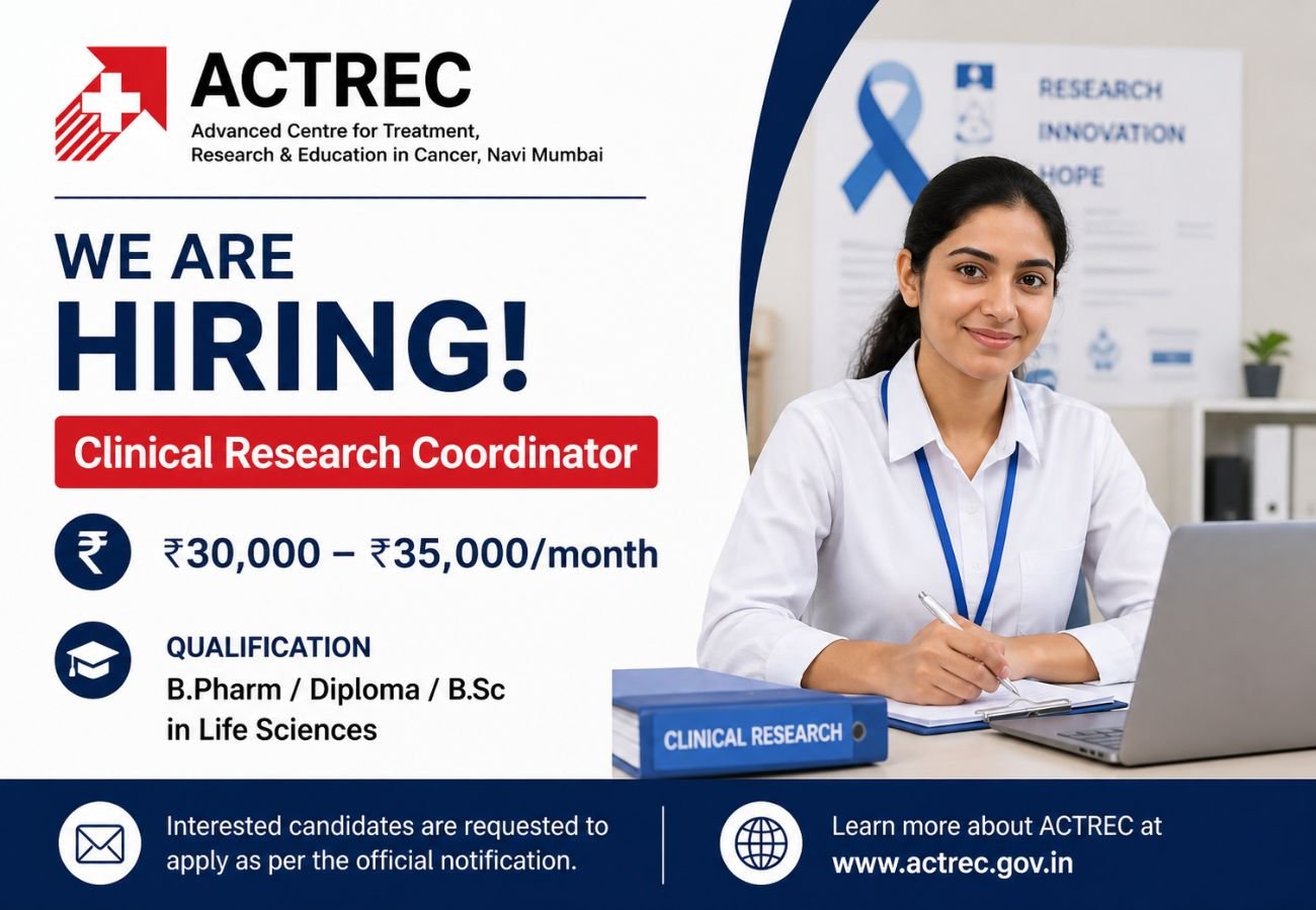 ACTREC Hiring For Clinical Research Coordinator