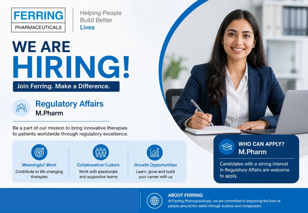 Ferring Pharmaceuticals Hiring For Regulatory Affairs