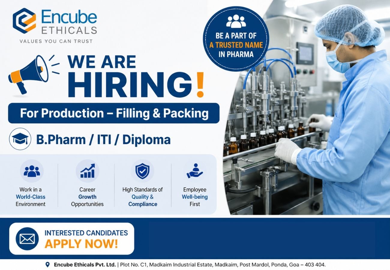 Encube Ethicals Hiring For Production – Filling & Packing