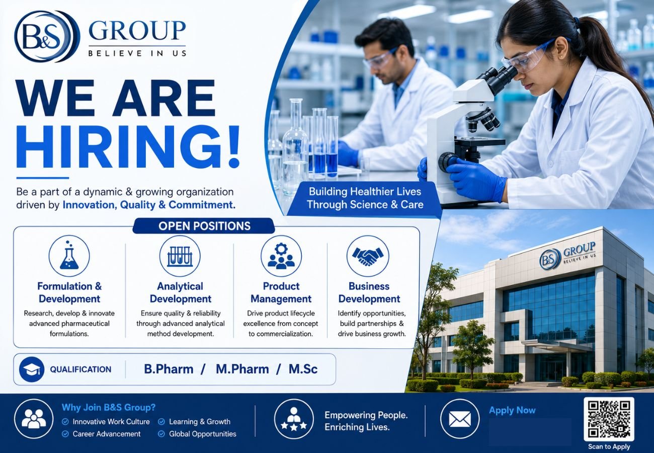 B&S Group Hiring For Formulation & Development / Analytical Development Laboratory / Product Management / Business Development