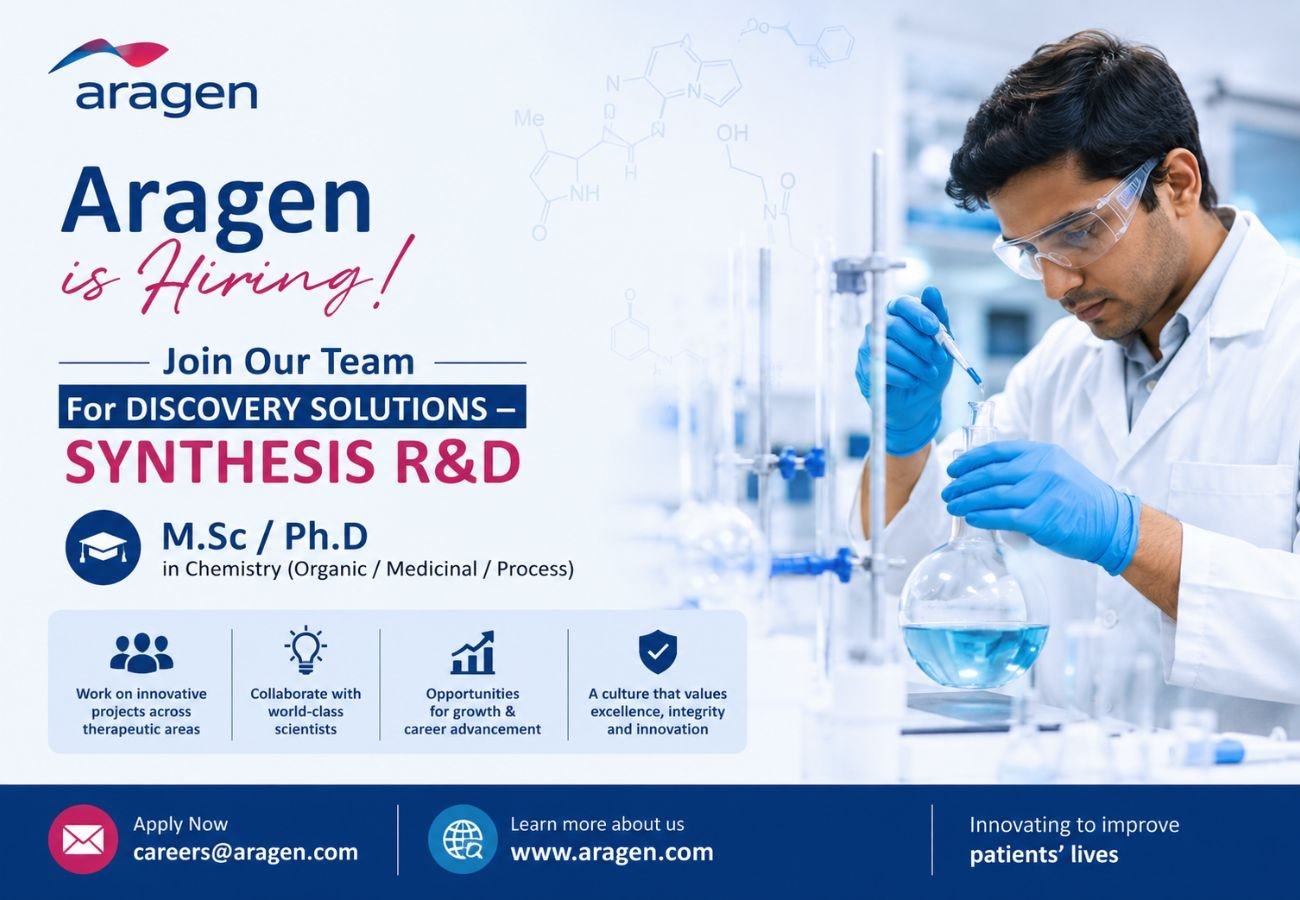 Aragen Hiring For Discovery Solutions – Synthesis R&D