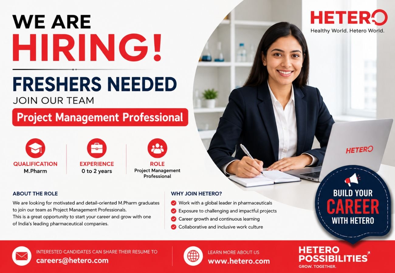 Freshers Needed In Project Management Professional At Hetero