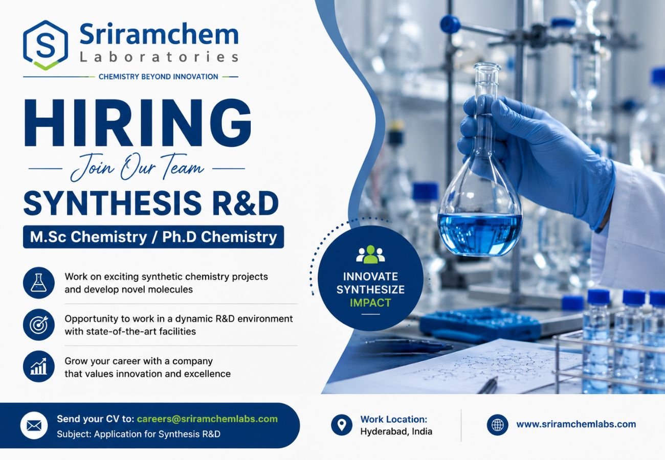 Sriramchem Laboratories Hiring For Synthesis R&D