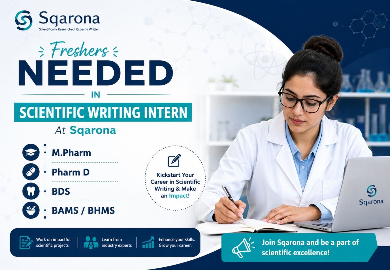 Freshers Needed In Scientific Writing Intern At Sqarona