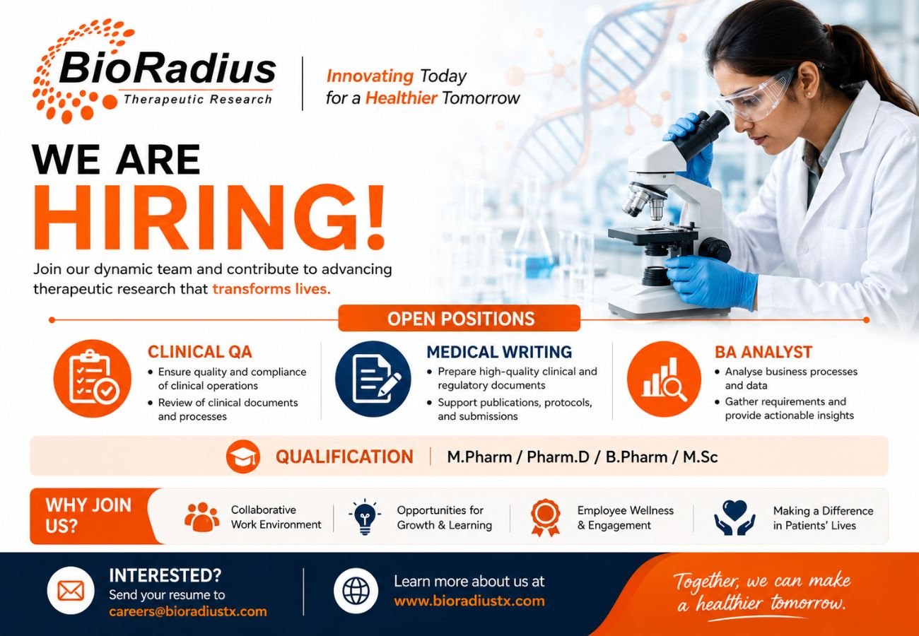 BioRadius Therapeutic Hiring For Clinical QA, Medical Writing, BA Analyst