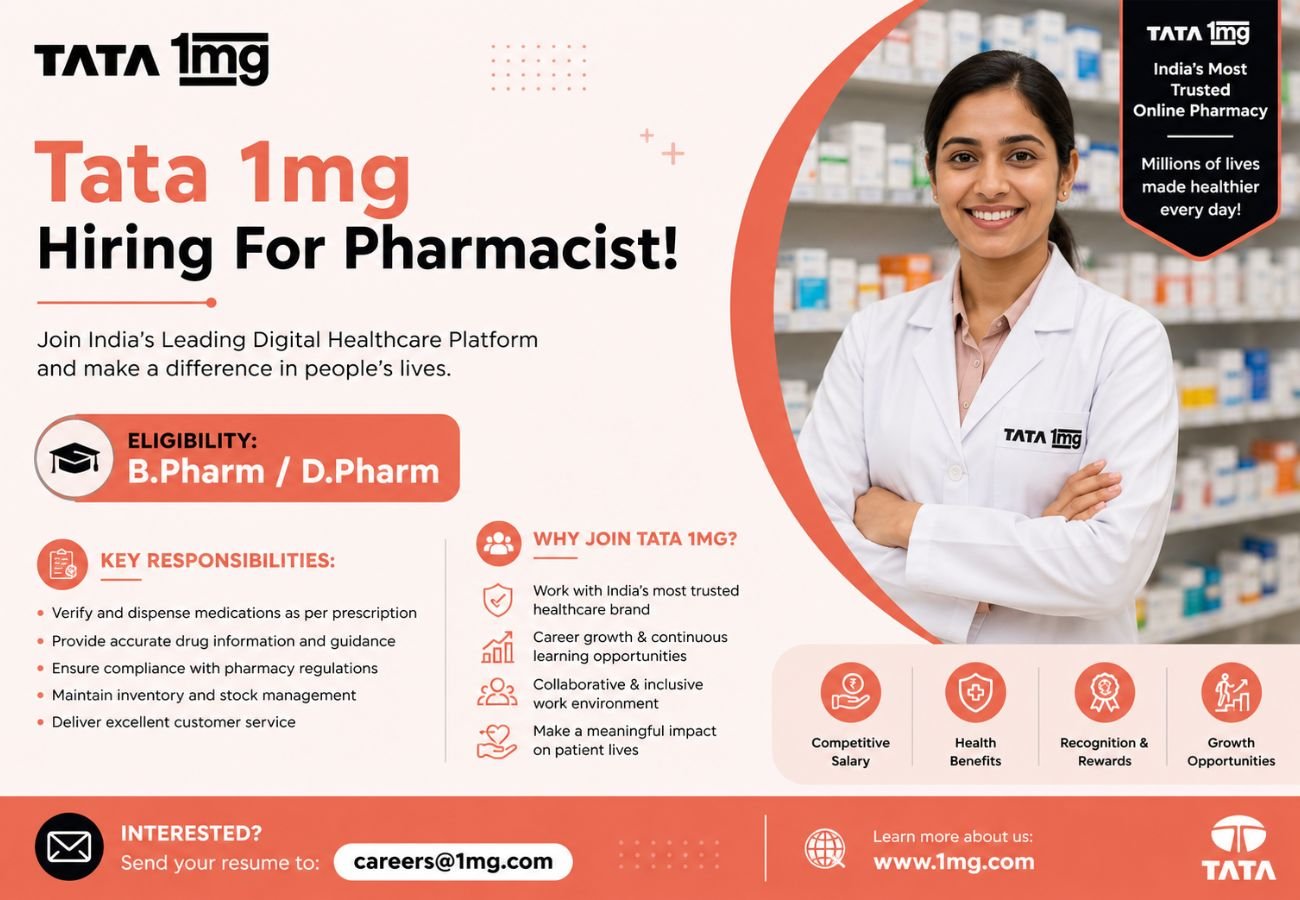 Tata 1mg Hiring For Pharmacist